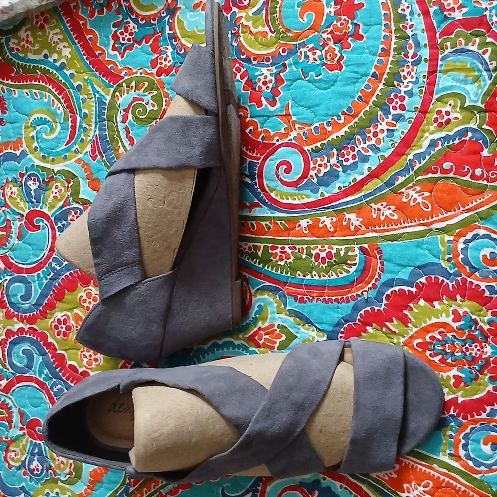 Grey Wedge Open Shoe Size 8